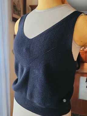 Roxy Black Logo Knit Tank Top, Sz XL